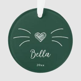 Niedlich Cat Foto Green Ornament