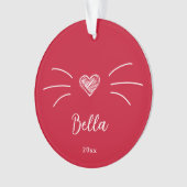 Niedlich Cat Foto Red Ornament (Vorderseite)