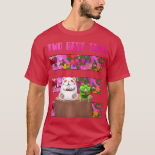 Niedlich Cat Frog Boba Best Friend Kawaii Ästhetik T-Shirt