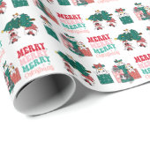 Niedlich Cat Frohe Weihnachten Geschenkpapier (Rolleneckpunkt)