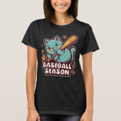 Niedlich Cat Funny Baseball T-Shirt (Vorderseite)