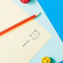 Niedlich Cat Funny Doodle Kinder Individuelle Name