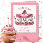 Niedlich Cat Funny Party Kitten Cartoon Geburtstag Karte<br><div class="desc">Diese lustige und niedliche Karte ist perfekt für Katzenliebhaber, jung oder alt. Personalisieren Sie Ihre Nachricht und lassen Sie jemanden lächeln :) Dies ist einer der Figuren, die von meiner Enkelin und mir, The Bean Crew. Sie zeichne die Charaktere mit all ihren niedlichen Eigenschaften und ich verwandle sie in fett...</div>