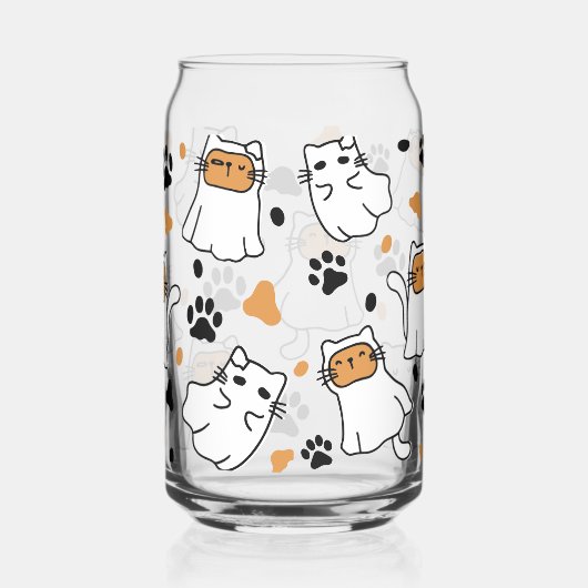 Niedlich Cat Ghost Halloween Dosenglas (Rechts)