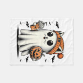 Niedlich Cat Ghost Iced Coffee Funny Ghost Hallowe Fleecedecke (Vorderseite (Horizontal))