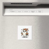 Niedlich Cat Ghost Iced Coffee Funny Ghost Hallowe Magnet (In Situ (Geschirrspüler))