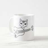 Niedlich Cat Guitar - Kitty Kitten Gitarrist Kaffeetasse (Vorderseite Links)