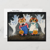 Niedlich Cat Halloween Art Costume Pumpkin Postkarte (Vorne/Hinten)