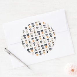 Niedlich Cat Halloween Runder Aufkleber