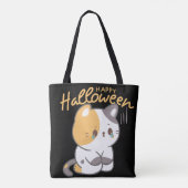 Niedlich Cat Happy Hallowen Tasche (Rückseite)