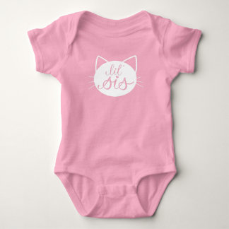 Niedlich Cat Head Lil Sis Baby Strampler