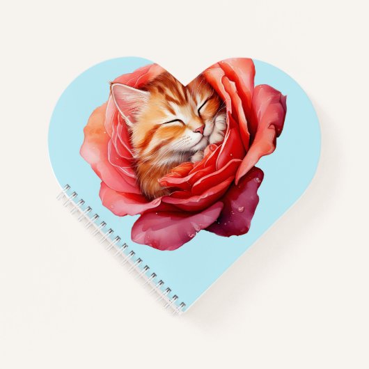Niedlich Cat Journal - Heart Shaped Spiral Noteboo Notizblock (Vorderseite)