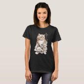 Niedlich Cat Kitten & Blume Cat Owner Cat T-Shirt (Vorne ganz)
