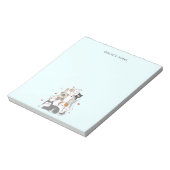 Niedlich Cat Kitten Farbverlauf Personalisiert Notizblock (Rotiert)