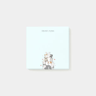 Niedlich Cat Kitten Farbverlauf Personalisiert Post-it Klebezettel