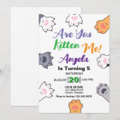 Niedlich Cat Kitten Geburtstagsparty Einladung (Vorne/Hinten)