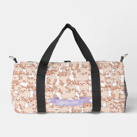 Niedlich Cat Kitten Pattern Duffle Bag (Vorderseite)