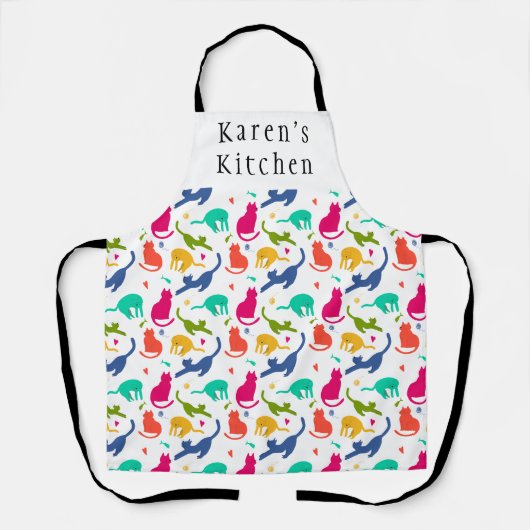 Niedlich Cat Kitten Personalisierte Schürze (Vorderseite)