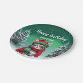 Niedlich Cat Kitten Weihnachtsbaumgebäck Party Pappteller (Schrägansicht)