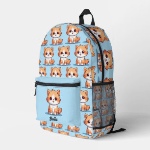 Niedlich Cat Kitty Pattern Individuelle Name Bedruckter Rucksack