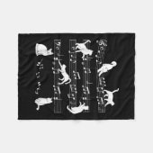 Niedlich Cat Kitty Playing Musiknote Clef Musician Fleecedecke (Vorderseite (Horizontal))