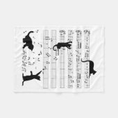 Niedlich Cat Kitty Playing Musiknote Clef Musician Fleecedecke (Vorderseite (Horizontal))
