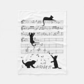 Niedlich Cat Kitty Playing Musiknote Clef Musician Fleecedecke (Vorderseite)