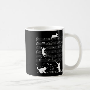 Niedlich Cat Kitty Playing Musiknote Clef Musician Kaffeetasse