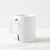 Niedlich Cat Kitty Playing Musiknote Clef Musician Kaffeetasse (Vorderseite Links)