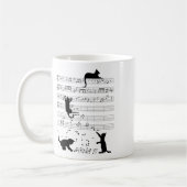 Niedlich Cat Kitty Playing Musiknote Clef Musician Kaffeetasse (Links)