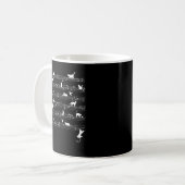 Niedlich Cat Kitty Playing Musiknote Clef Musician Kaffeetasse (Vorderseite Links)