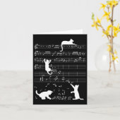 Niedlich Cat Kitty Playing Musiknote Clef Musician Karte (Gelbe Blume)