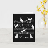 Niedlich Cat Kitty Playing Musiknote Clef Musician Karte (Gelbe Blume)