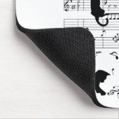 Niedlich Cat Kitty Playing Musiknote Clef Musician Mousepad (Ecke)