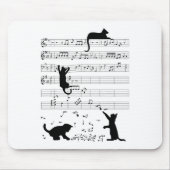 Niedlich Cat Kitty Playing Musiknote Clef Musician Mousepad (Vorne)