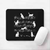 Niedlich Cat Kitty Playing Musiknote Clef Musician Mousepad (Mit Mouse)