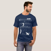 Niedlich Cat Kitty Playing Musiknote T-Shirt (Vorne ganz)