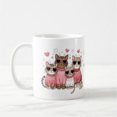 Niedlich Cat Kitty Valentine Pink Individuelle Nam Kaffeetasse (Links)