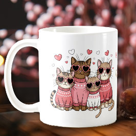 Niedlich Cat Kitty Valentine Pink Individuelle Nam Kaffeetasse