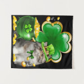 Niedlich Cat Kleeblatt Irish Saint St Patrick Day Wandteppich (Vorderseite (Horizontal))