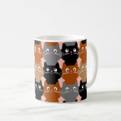 Niedlich Cat Lover Feline Kittens Pattern Kaffeetasse (VorderseiteRechts)