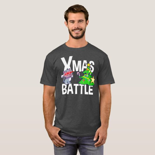 Niedlich Cat Lover Funny Cat Weihnachtsbaum Premiu T-Shirt (Vorne ganz)