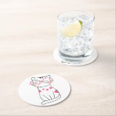 Niedlich Cat Lover Geschenk Pink Brille Kitten Ner Runder Pappuntersetzer (Vor Ort)