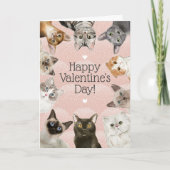 Niedlich | Cat Lover Glücklicher Valentinstag Karte (Vorderseite)