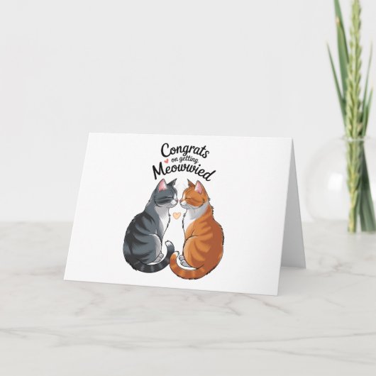 Niedlich Cat Lover Wedding Herzlichen Glückwunsch Einladung (Vorderseite)