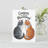 Niedlich Cat Lover Wedding Herzlichen Glückwunsch Karte (Stehend Vorderseite)