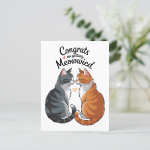 Niedlich Cat Lover Wedding Herzlichen Glückwunsch  Postkarte