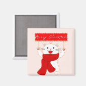Niedlich Cat Magnet | Frohe Weihnachten (Vorderseite/Rückseite)