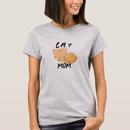 Niedlich Cat Mama Cat Liebhaber T-Shirt (Vorderseite)