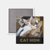 Niedlich Cat Mama Foto Magnet (Vorderseite/Rückseite)